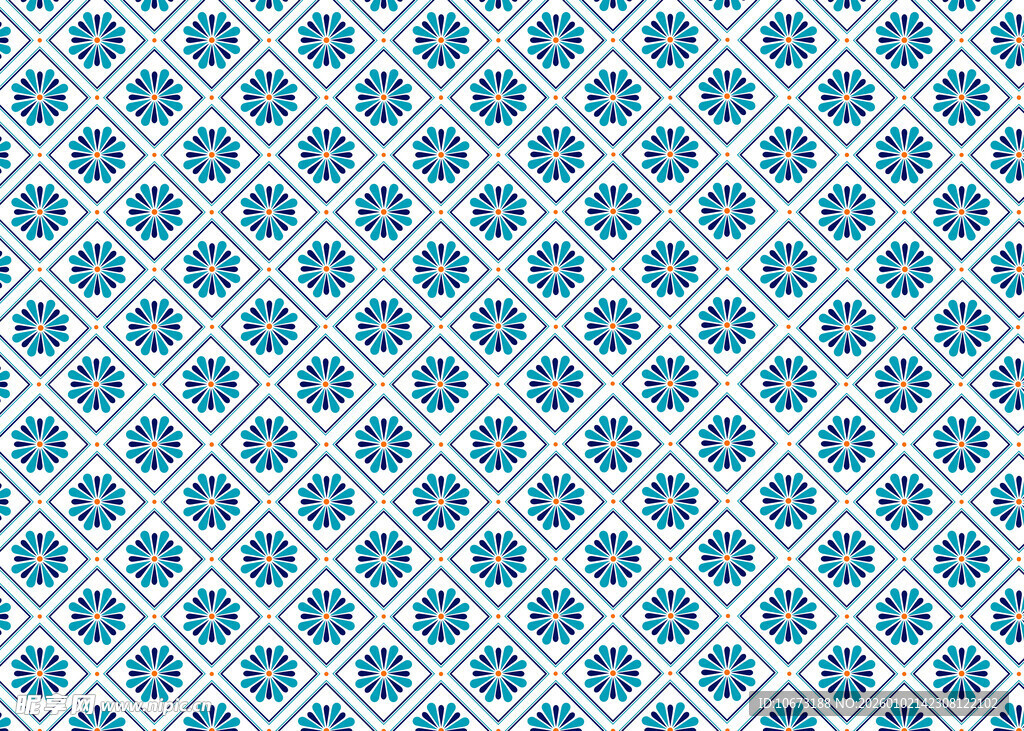 蓝白几何图案无缝背景