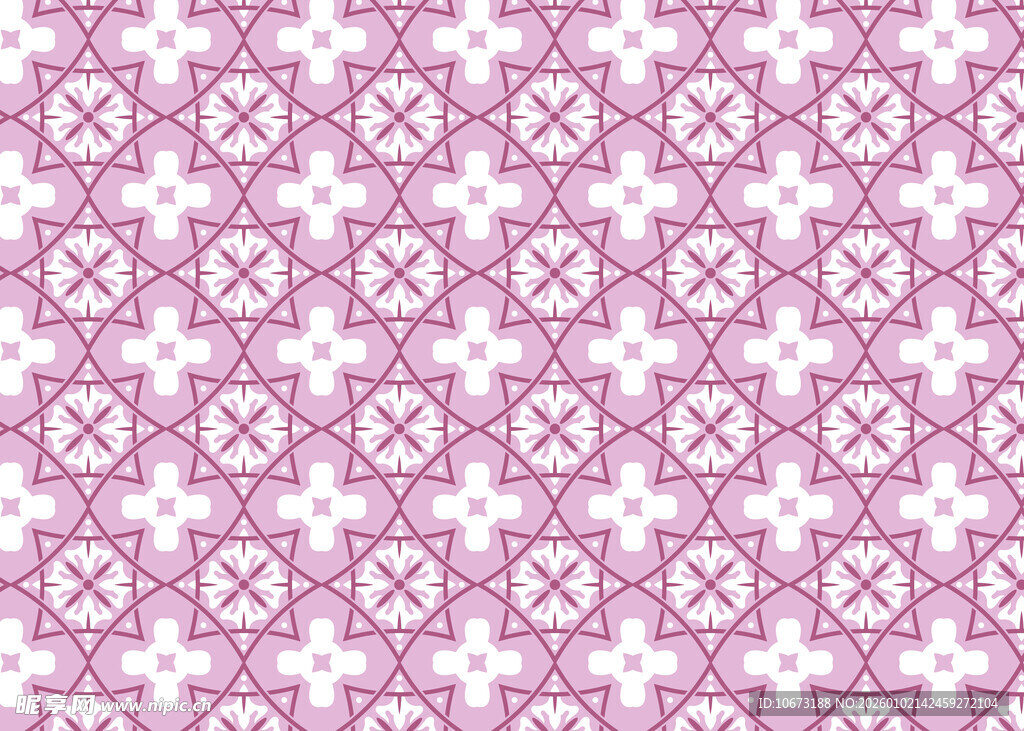 粉色几何花纹无缝图案