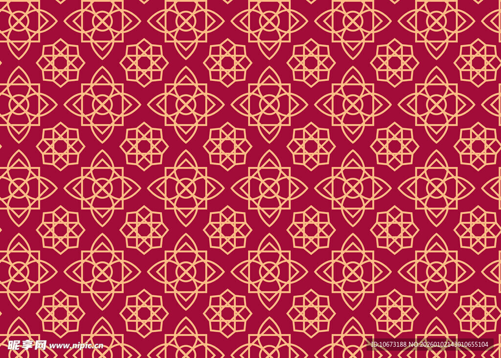 红色几何花纹传统图案