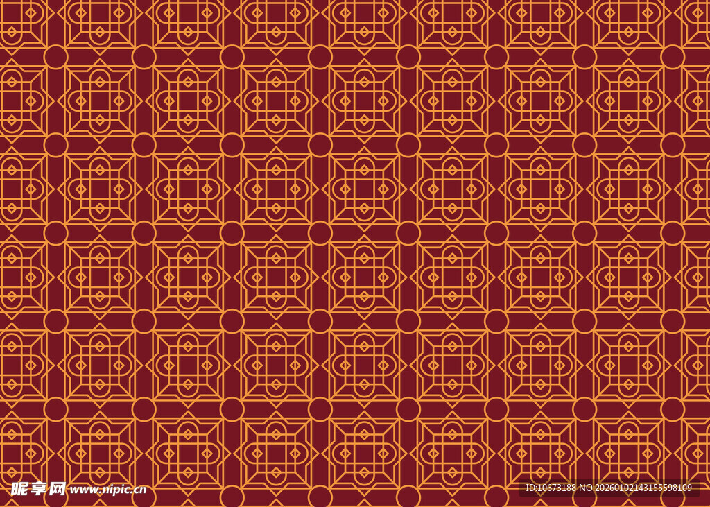 红色几何图案传统纹理