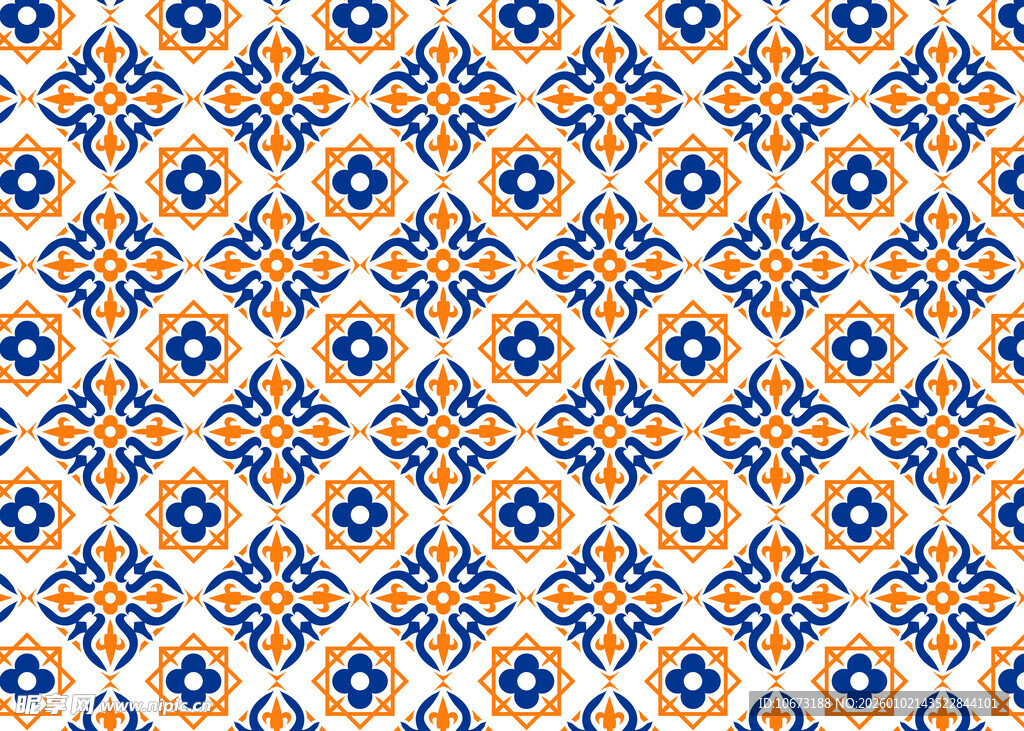 蓝黄几何花纹图案背景