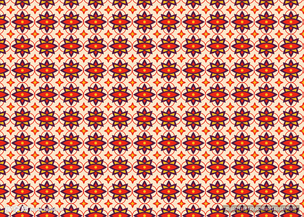 红色几何花纹图案背景