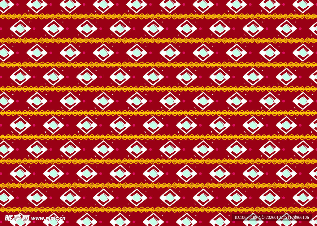 红色底白色图案重复纹理