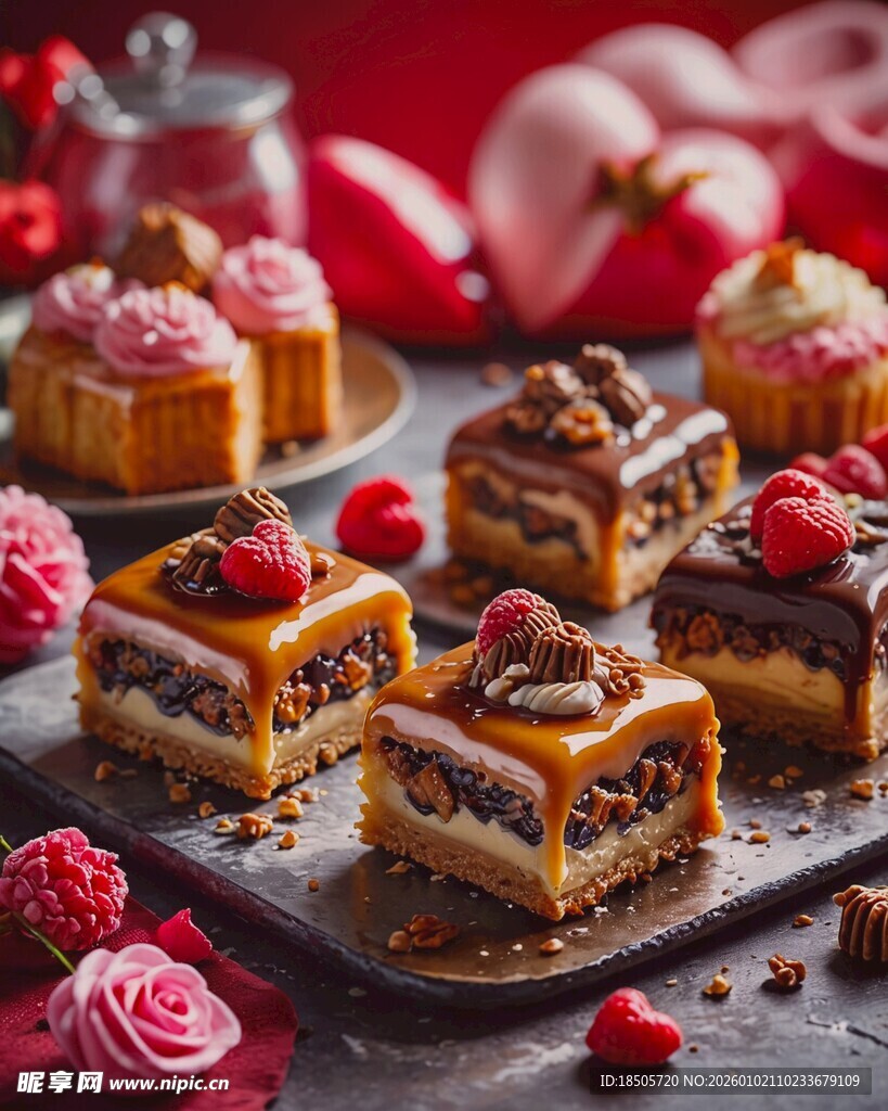 美味多样的精致糕点拼盘