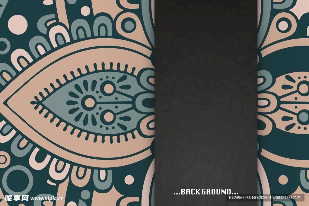 神秘眼形曼陀罗花纹图案