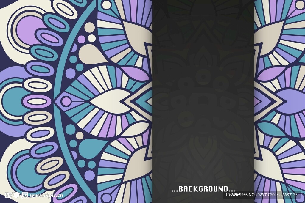 多彩曼陀罗图案艺术设计