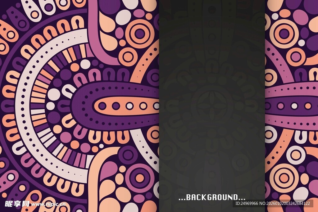 紫色几何图案装饰设计