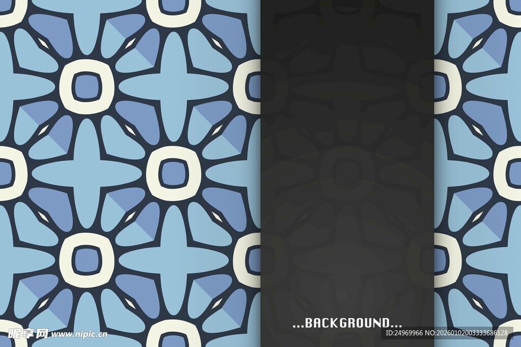 蓝白几何图案纹理设计