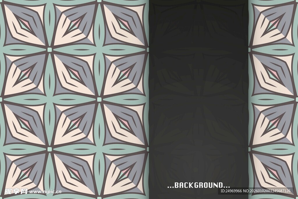 几何花卉图案装饰背景