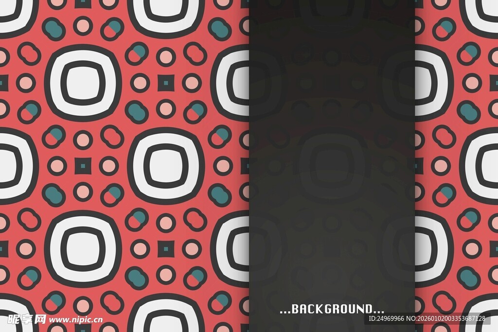 几何图案红黑配色领带