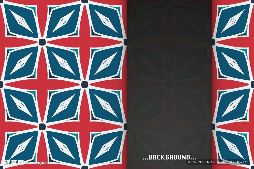 红蓝几何图案装饰设计