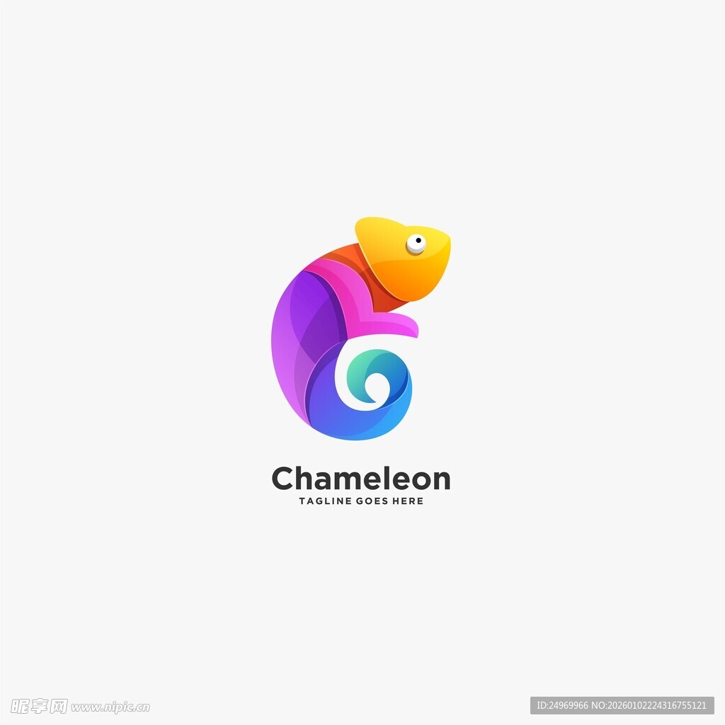 多彩变色龙标志设计