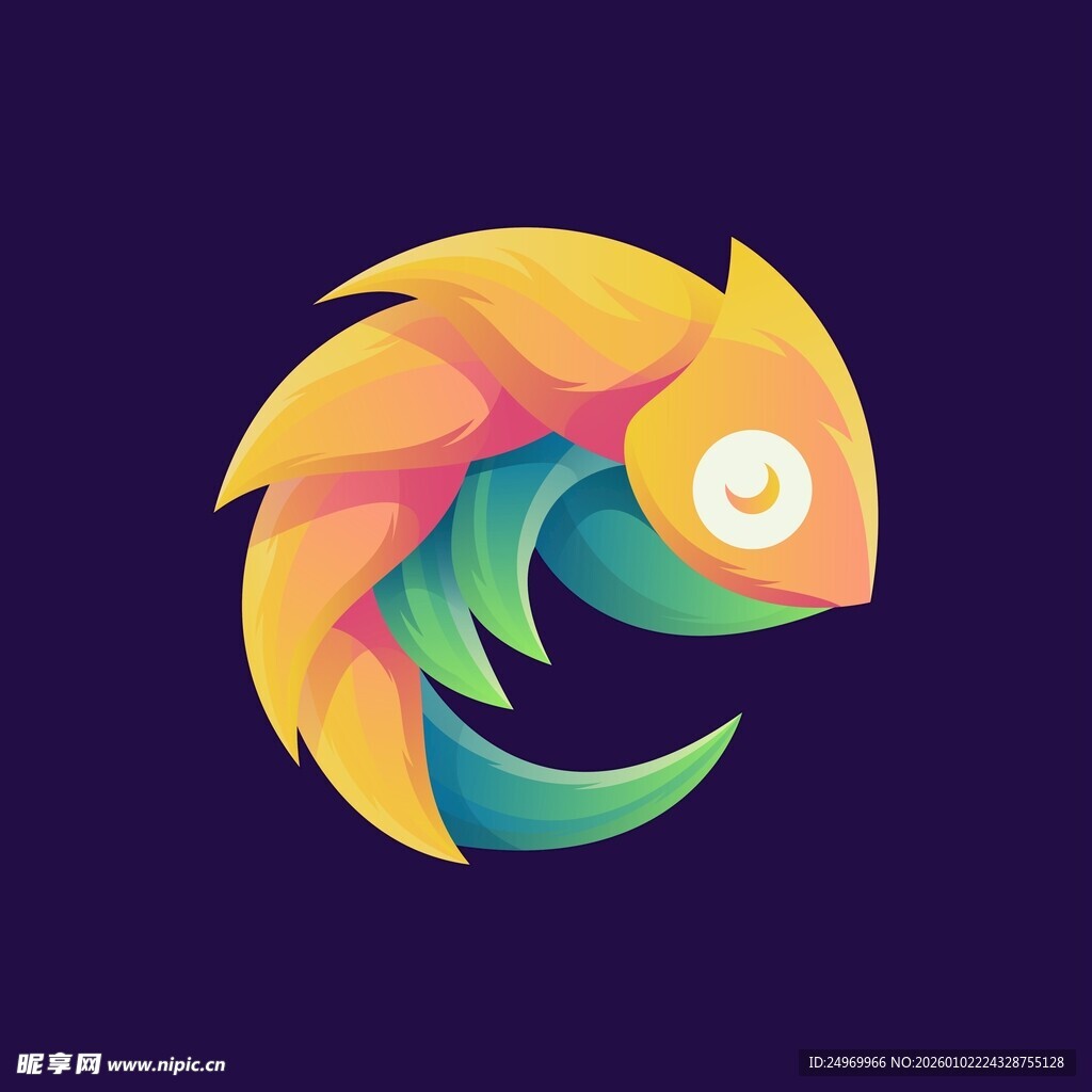 多彩变色龙创意图标