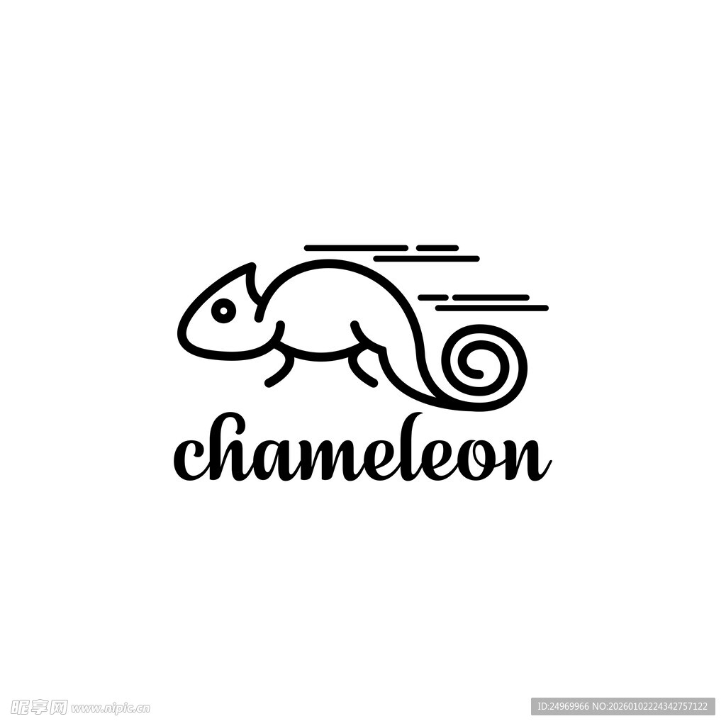 简约变色龙标志设计
