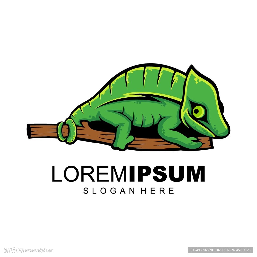 绿色变色龙标志设计