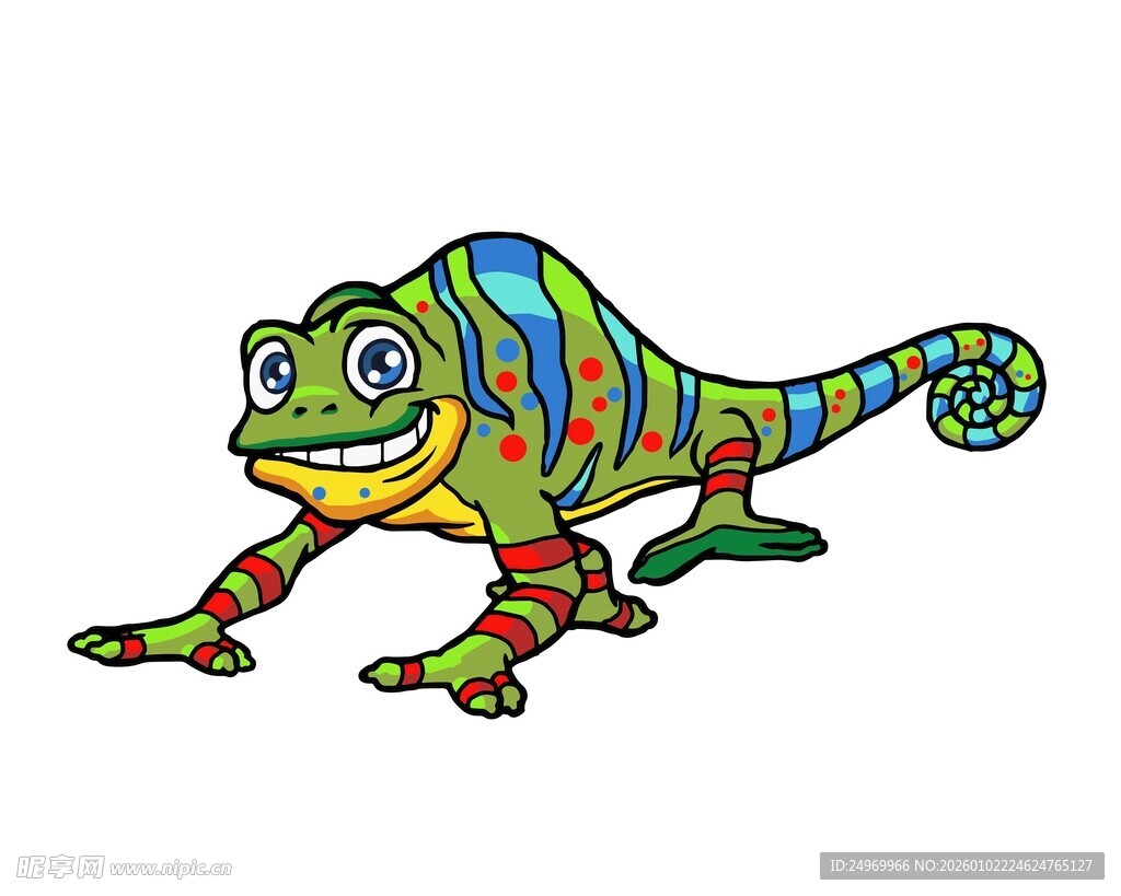 彩色变色龙卡通形象