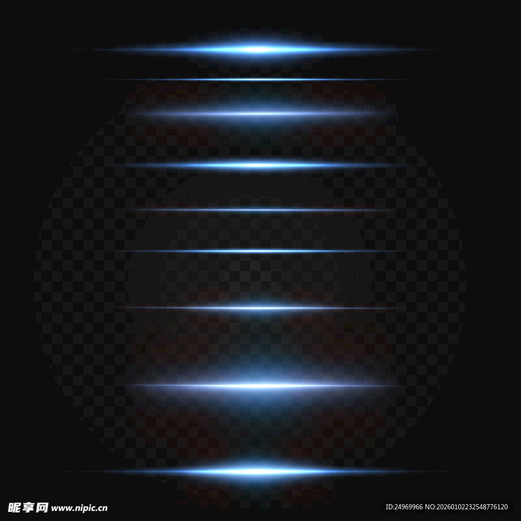 蓝色光线条纹透明背景图案