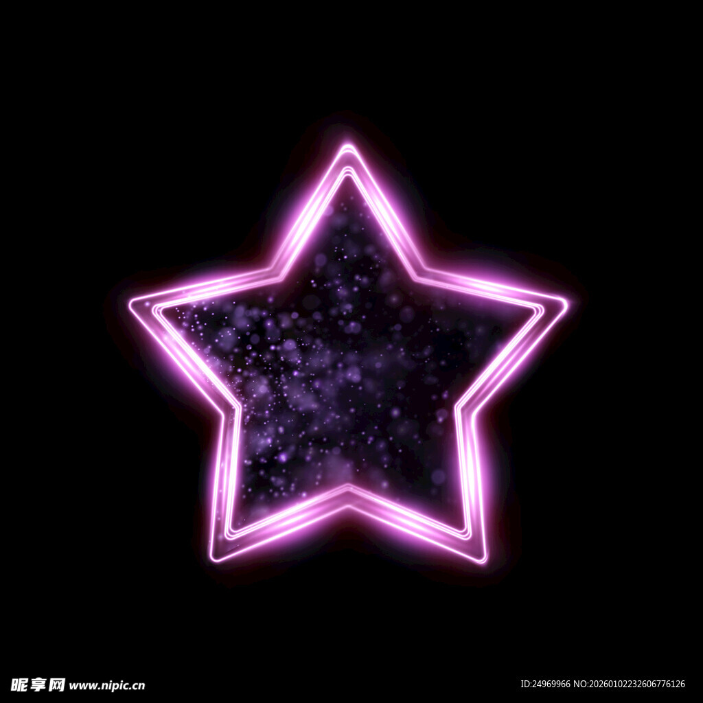霓虹五角星发光特效图