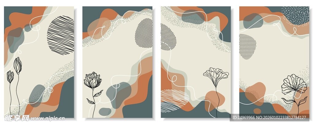 抽象几何图案装饰画设计