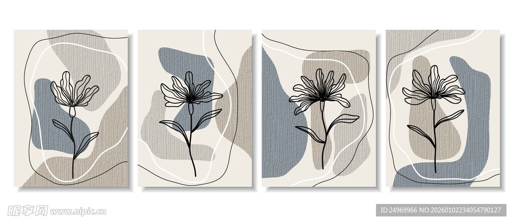 简约花卉装饰画组合