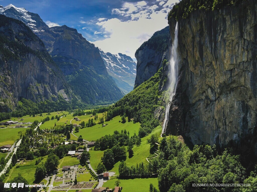 瑞士山间美景俯瞰