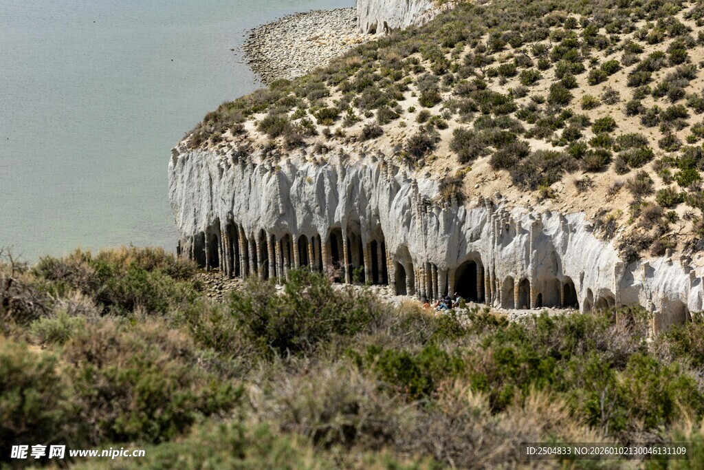 海岸奇特岩石与植被景观