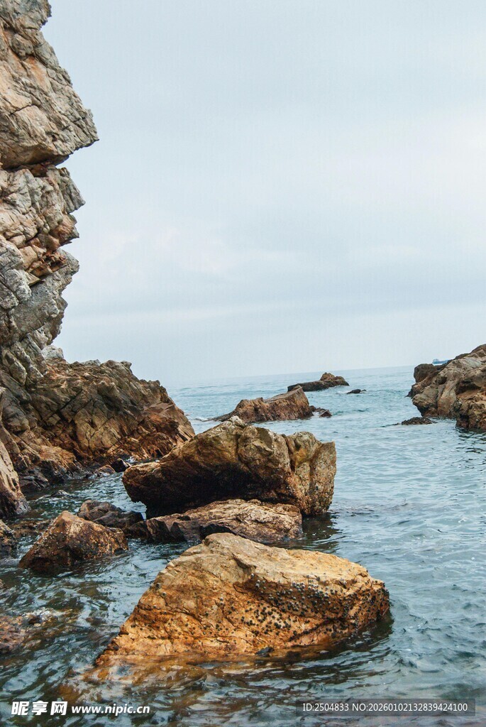 海边嶙峋礁石景观