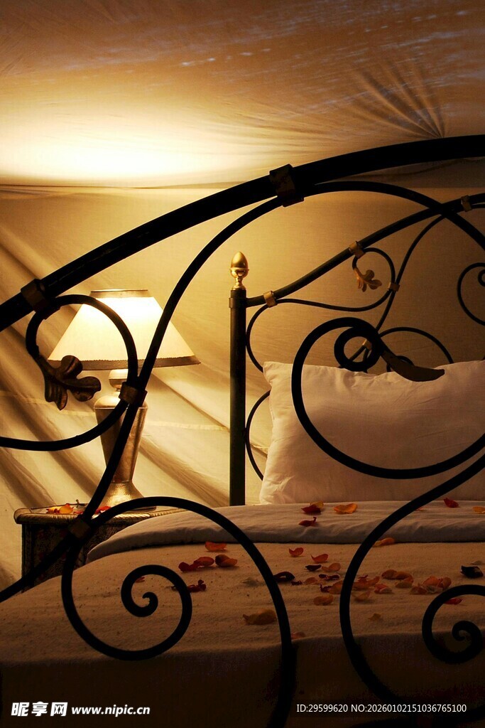 铁艺床饰细节特写