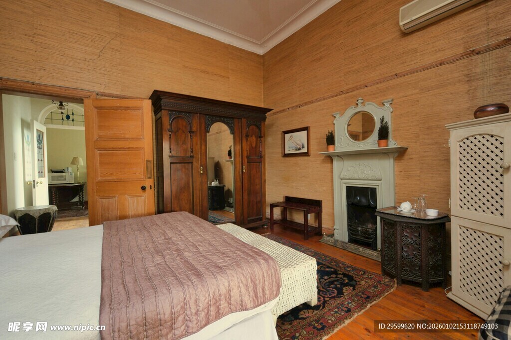 复古温馨卧室室内场景