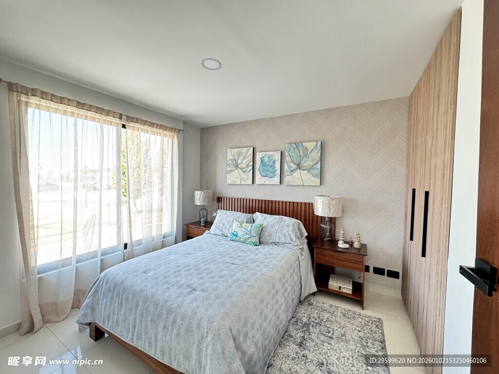 简约温馨卧室室内场景