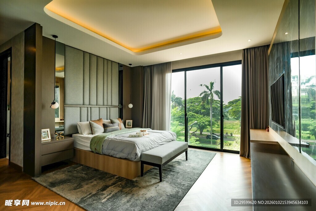 现代简约风豪华卧室景观