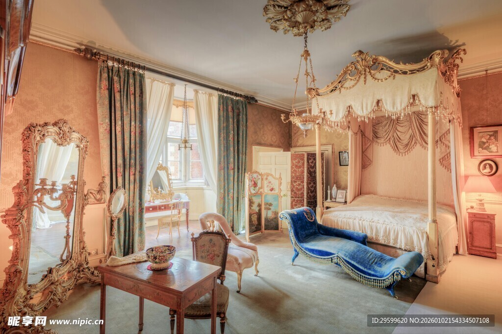 欧式古典奢华卧室场景