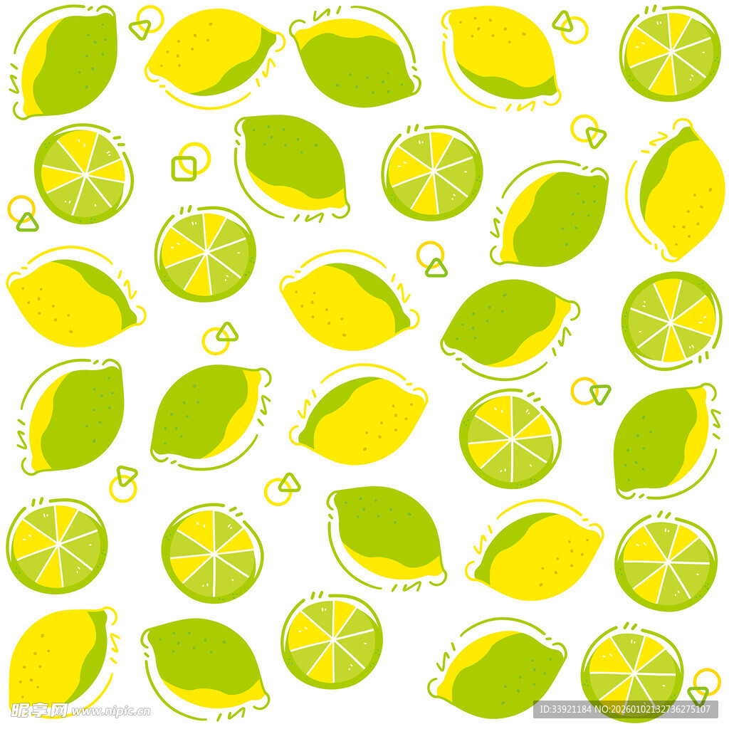 清新柠檬图案背景