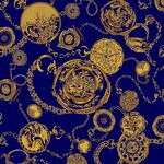 深蓝背景上的金色齿轮图案