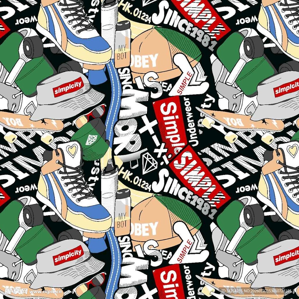 潮流鞋服图案设计展示