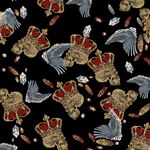 复古风动物与皇冠图案背景