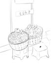 传统小吃摊的简洁勾勒