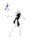 舞者动态线条插画