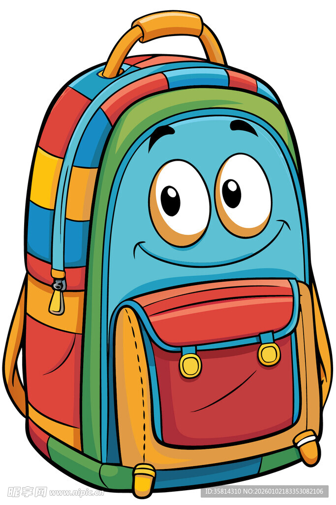 可爱多彩卡通儿童背包