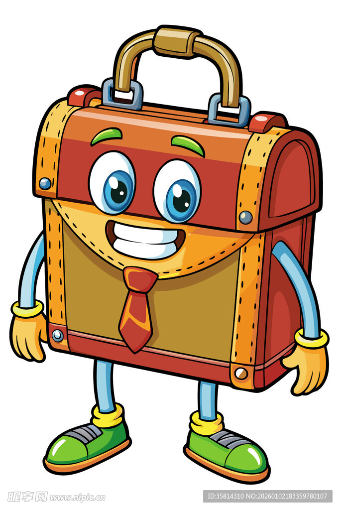 可爱拟人化手提箱形象