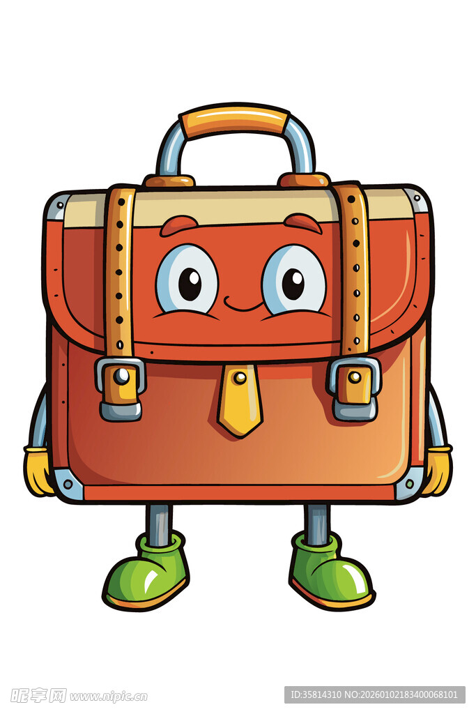 可爱拟人化复古行李箱