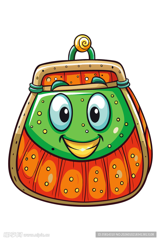 可爱卡通风格零钱包形象