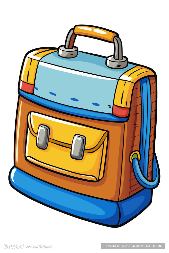 卡通风格多彩学生书包