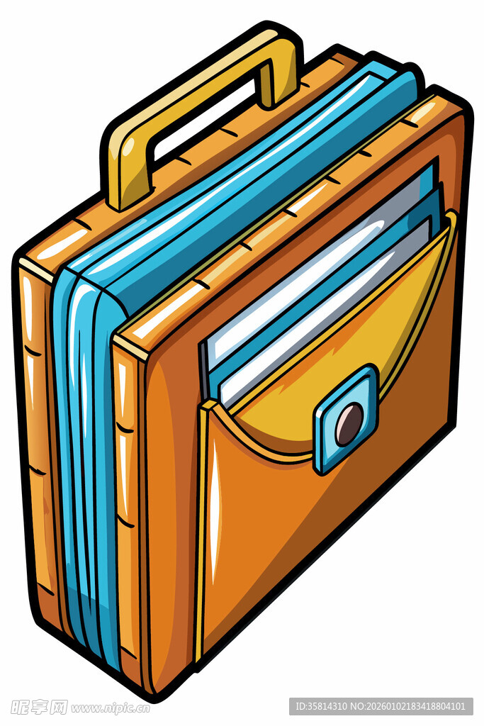 橙色多层文件夹插画