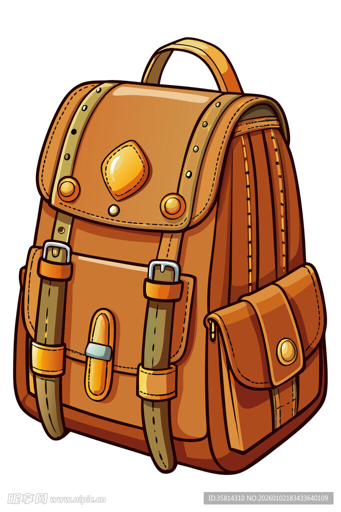 复古风格棕色双肩背包