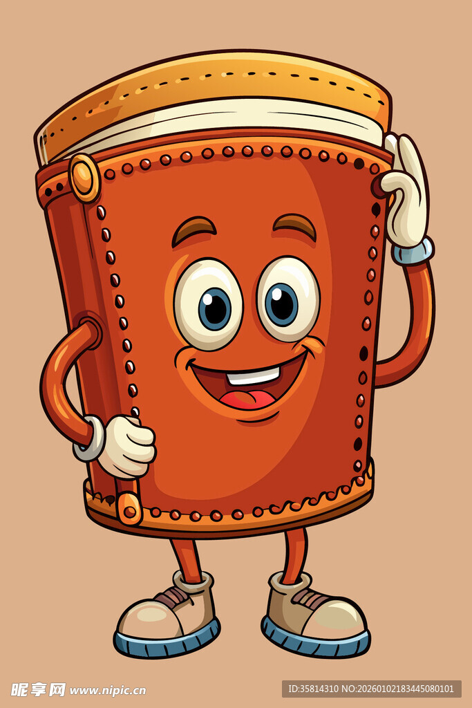 可爱卡通鼓形象