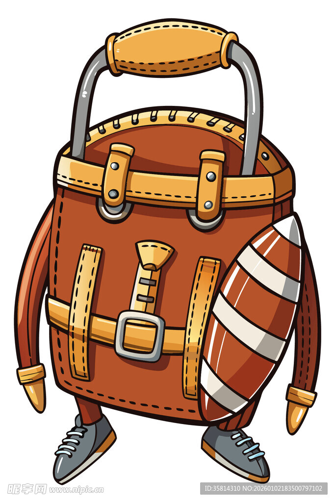 卡通风格的背包机器人