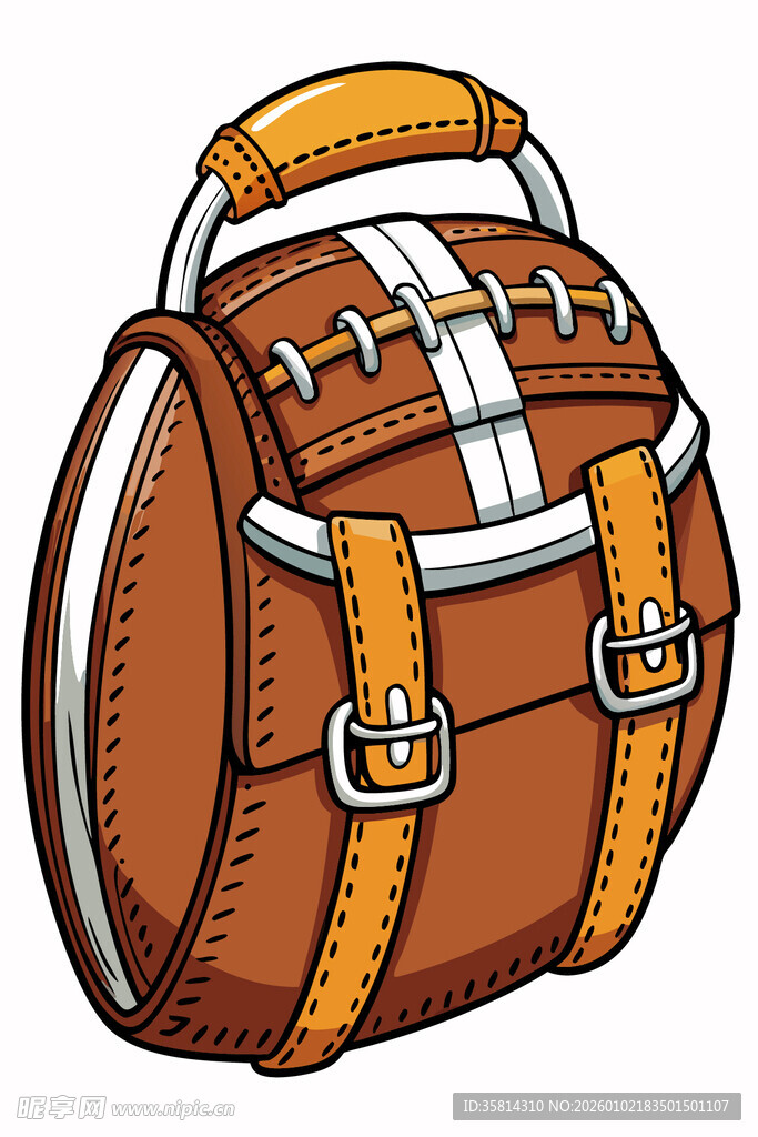 复古风橄榄球造型手提包