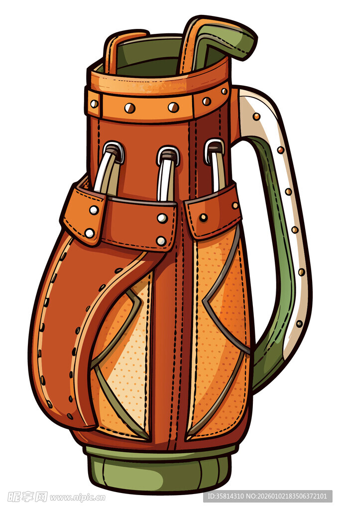 复古风格高尔夫球杆袋