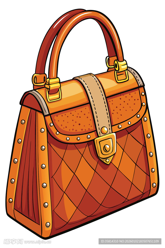 时尚菱格纹手提包包